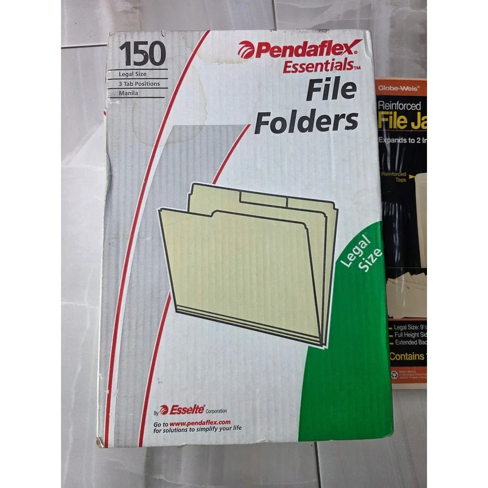 Pendaflex Essentials File Folders 150ct & Globe-Weis File Jackets 10ct Legal